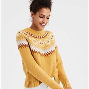 American Eagle Outfitters Yellow Fair Aisle Sweater